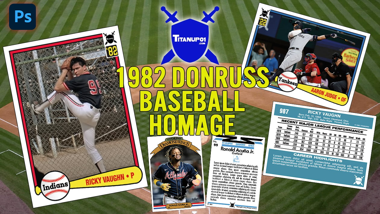 1982 Donruss Baseball Homage Photoshop PSD Templates