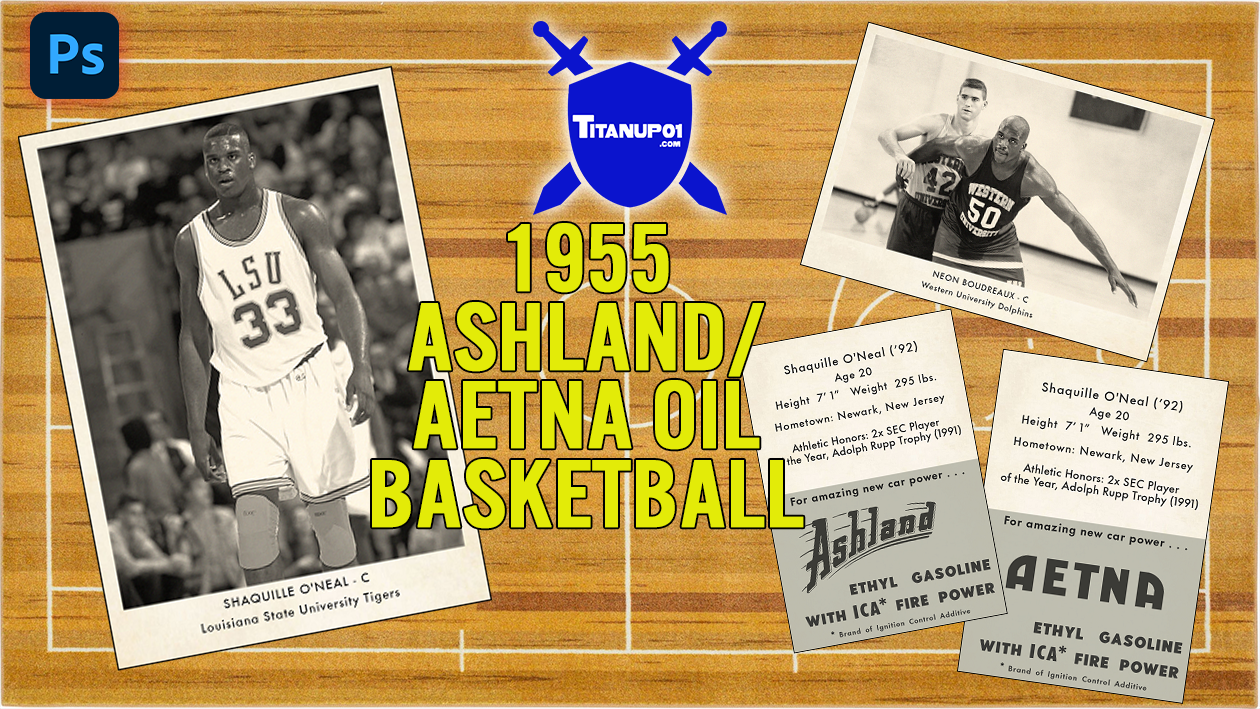 1955 Ashland/Aetna Oil Basketball Homage Photoshop PSD Templates