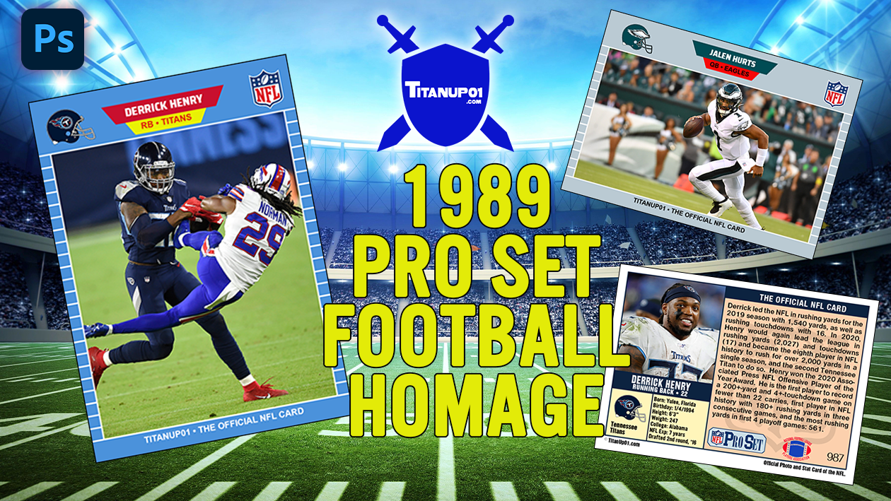 1989 Pro Set Football Homage Photoshop PSD Templates