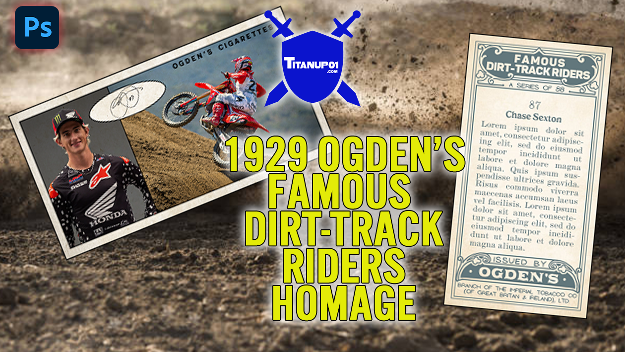 1929 Ogden's Famous Dirt-Track Riders Homage Photoshop PSD Templates