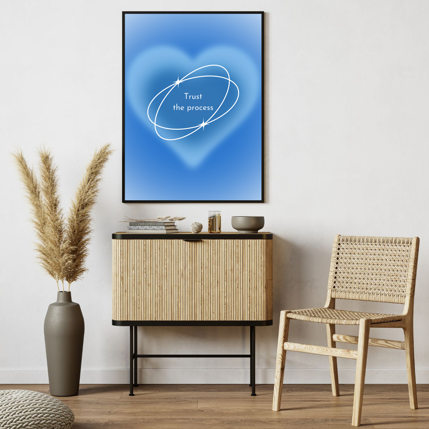 Blue Gradient Poster - Trust the Process Poster