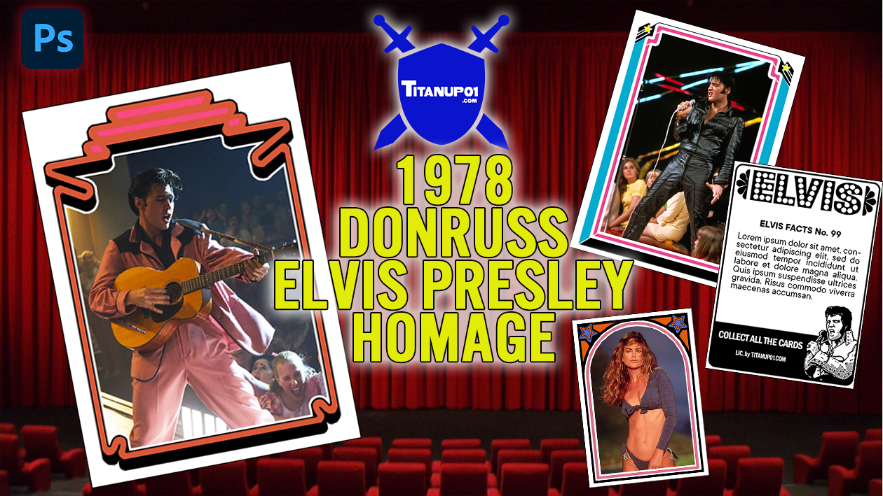 1978 Donruss Elvis Presley Homage Photoshop PSD Templates