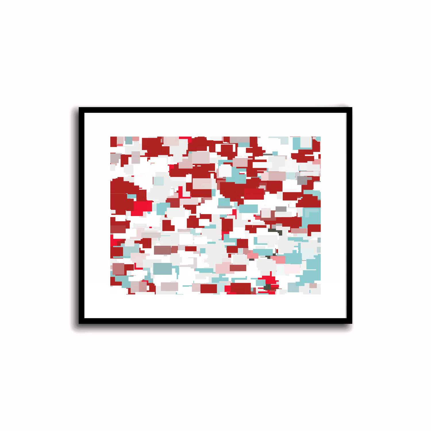 Instant download modern abstract art in Firebrick Red, Alabaster, Light Steel Blue, Arctic Charcoal, and Crimson Glory for versatile home decor on walls, desks, and shelves, including gallery-quality art pieces with a burst of vibrant hues and elegant vib