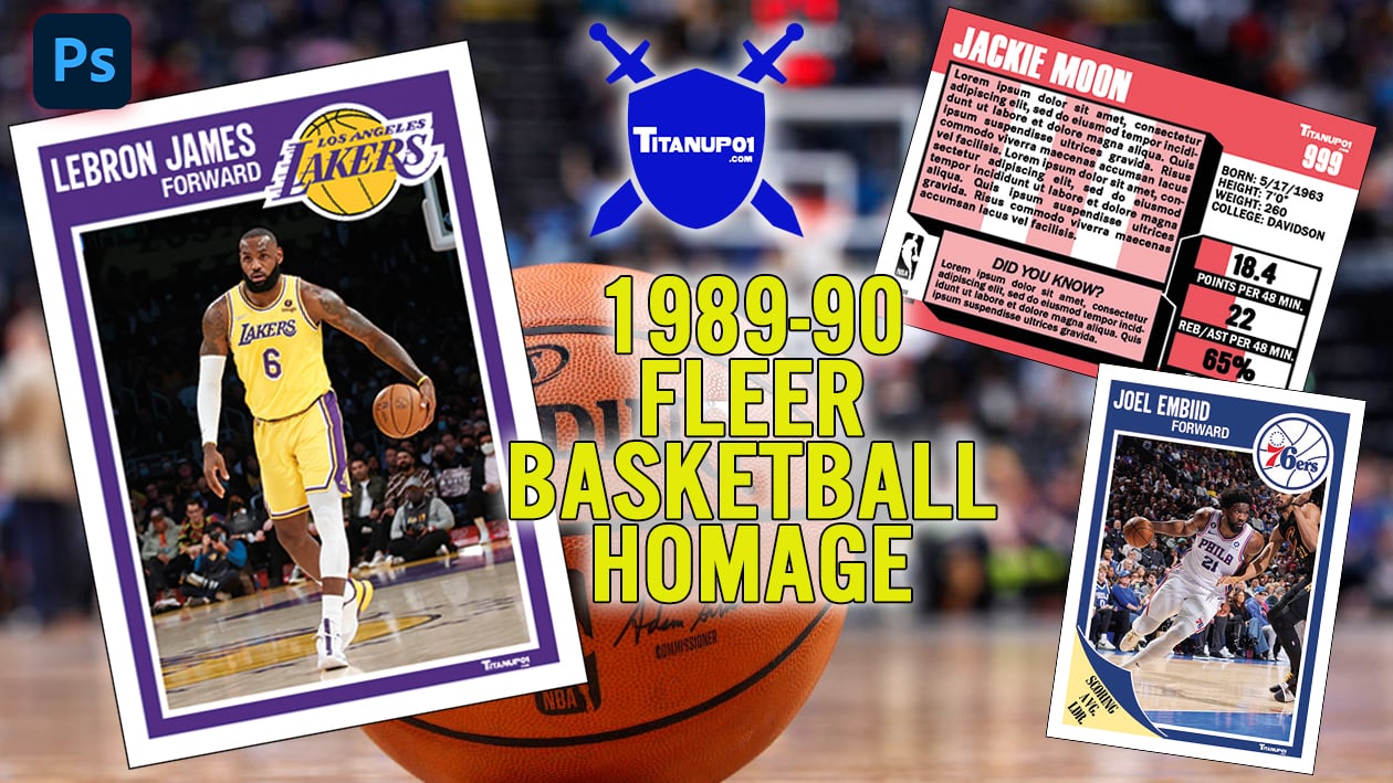 1989-90 Fleer Basketball Homage Photoshop PSD Templates