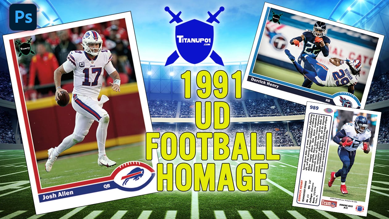 1991 UD Football Homage Photoshop PSD Templates
