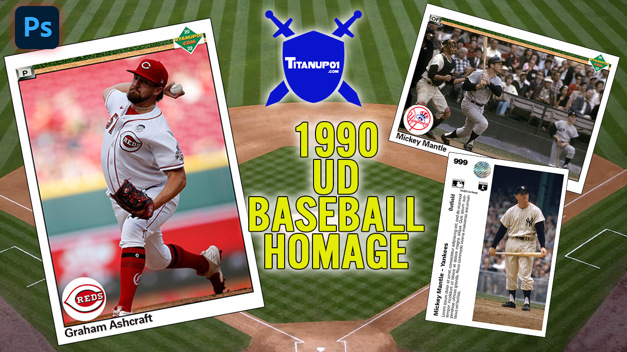 1990 UD Baseball Homage Photoshop PSD Templates