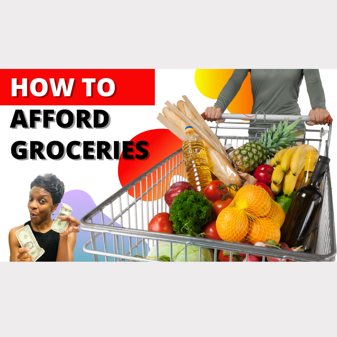 picture of huge grocery shopping cart and healthy affordable food & Groceries- Fugal Living Tips