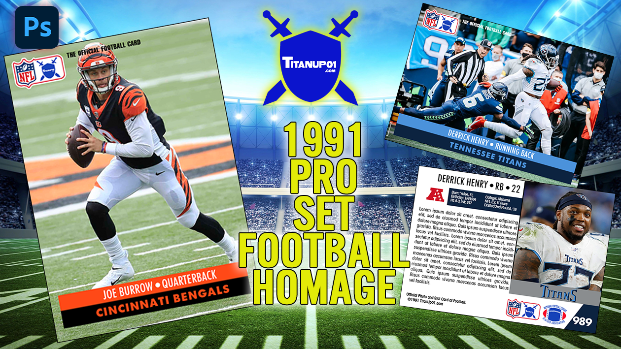 1991 Pro Set Football Homage Photoshop PSD Templates