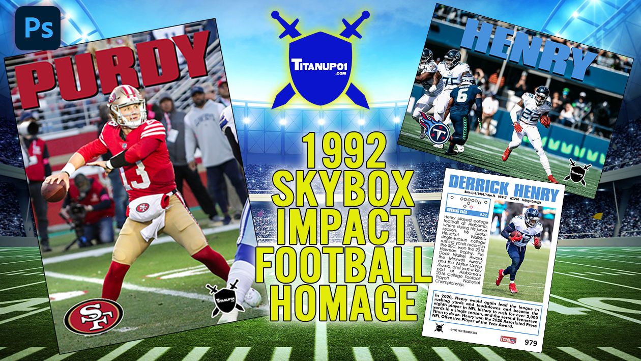 1992 Skybox Impact Football Homage Photoshop PSD Templates