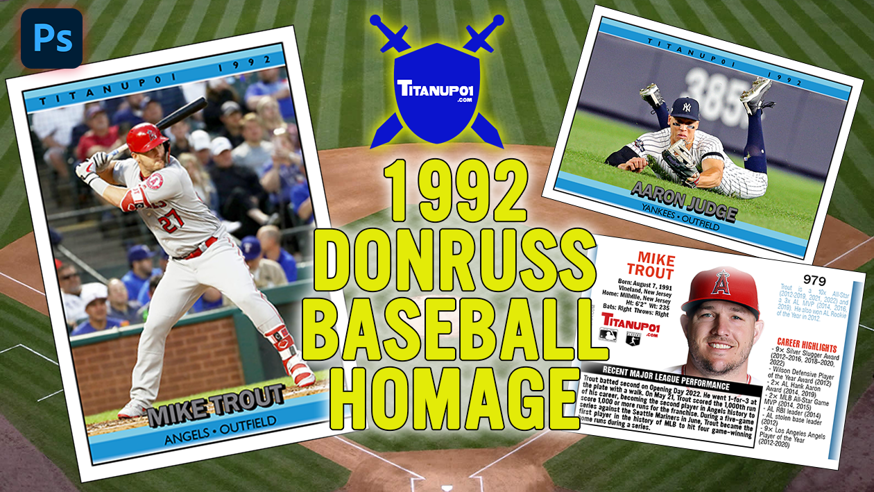 1992 Donruss Baseball Homage Photoshop PSD Templates