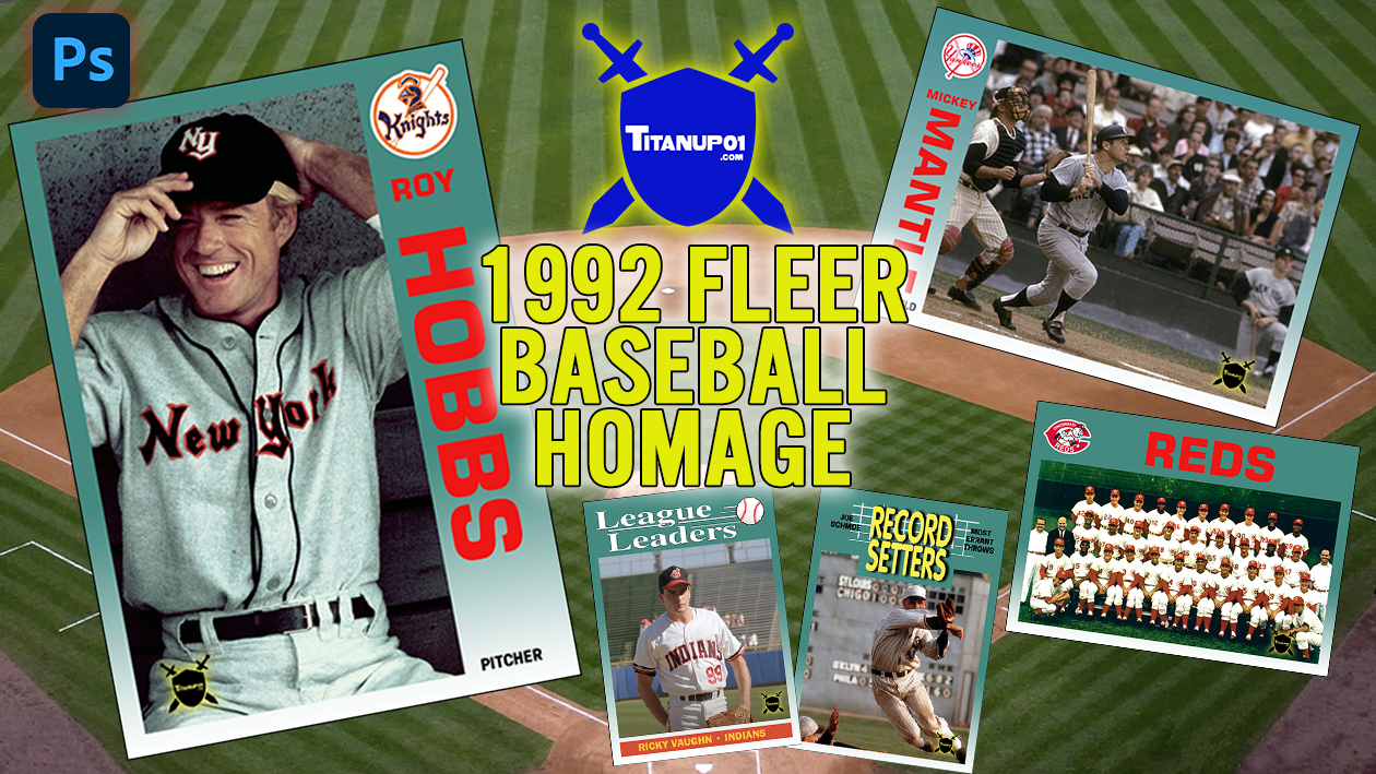 1992 Fleer Baseball Homage Photoshop PSD Templates