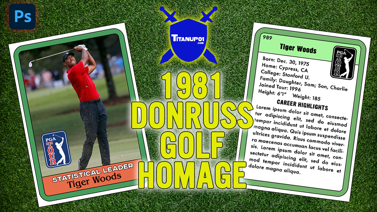 1981 Donruss Golf Homage Photoshop PSD Templates