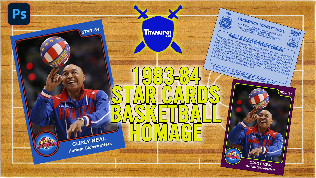 1983-84 Star Basketball Homage Photoshop PSD Templates
