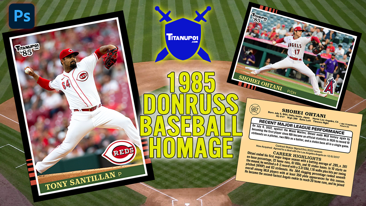 1985 Donruss Baseball Homage Photoshop PSD Templates