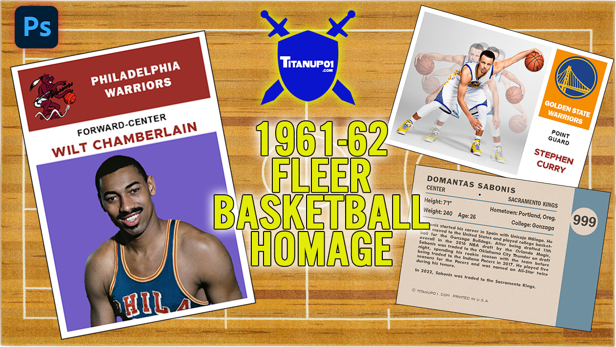 1961-62 Fleer Basketball Homage Photoshop PSD Templates