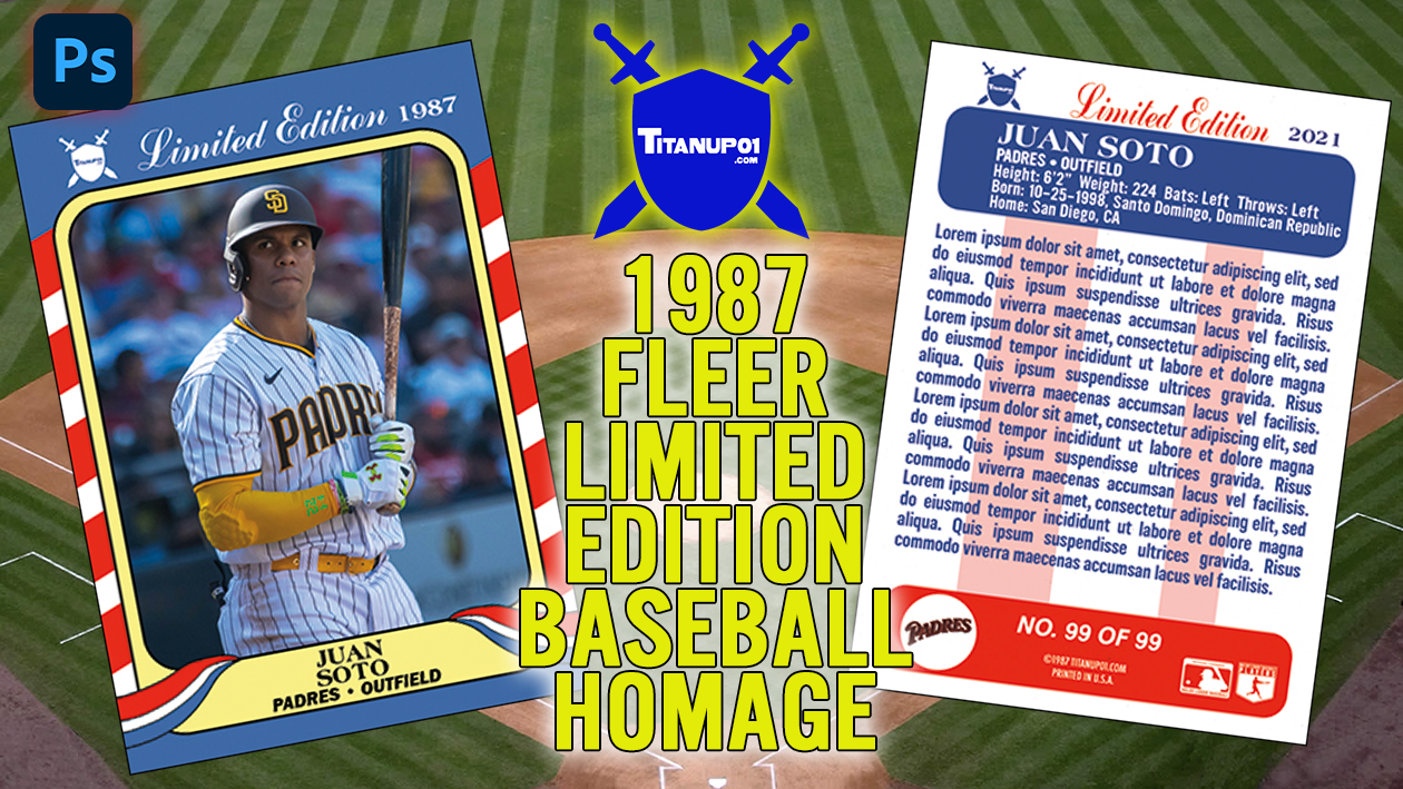 1987 Fleer Limited Edition Baseball Homage Photoshop PSD Templates