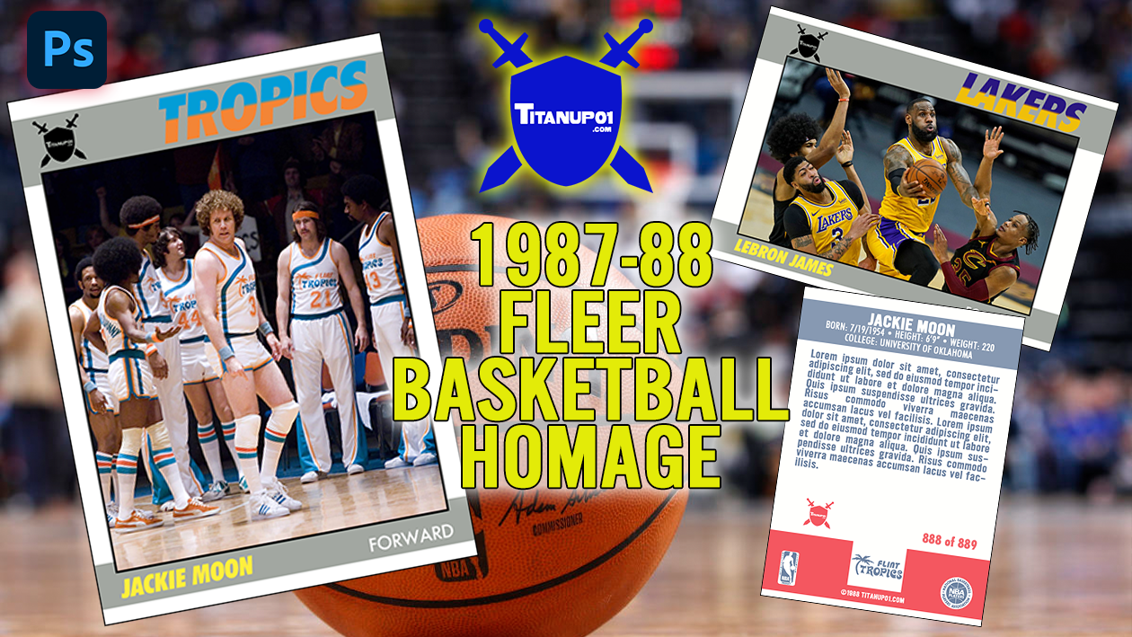 1987-88 Fleer Basketball Homage Photoshop PSD Templates