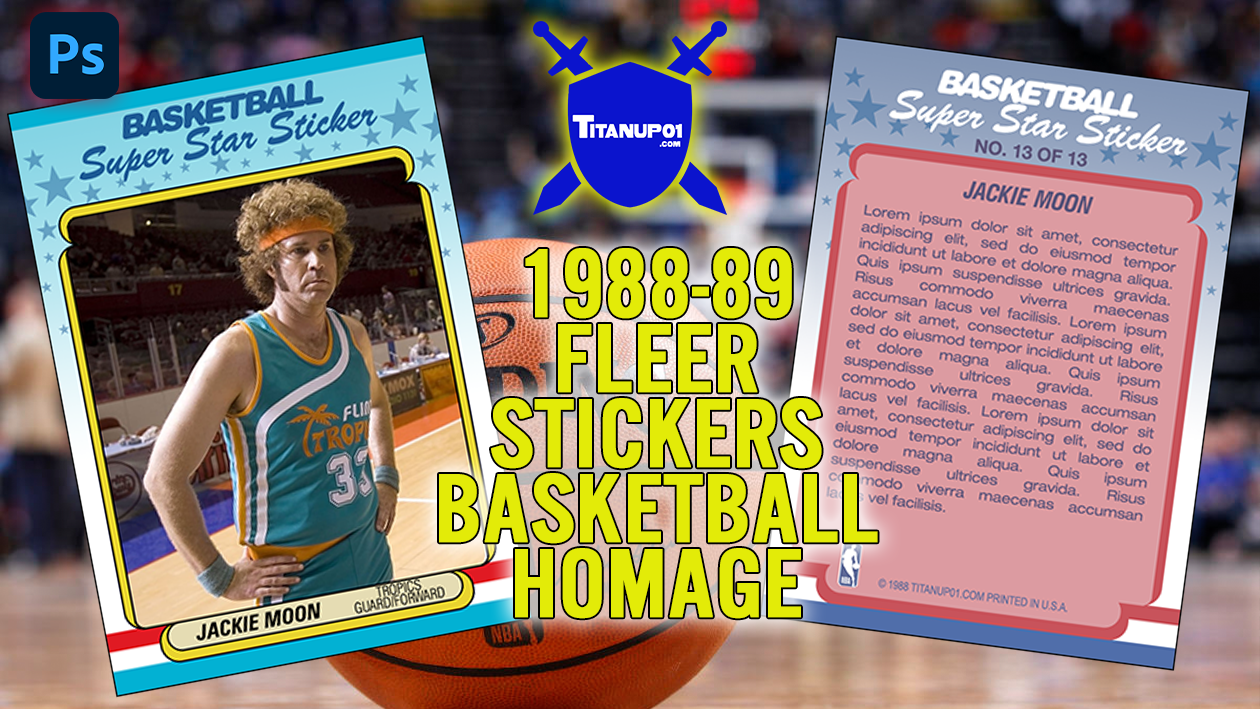 1988-89 Fleer Stickers Basketball Homage Photoshop PSD Templates