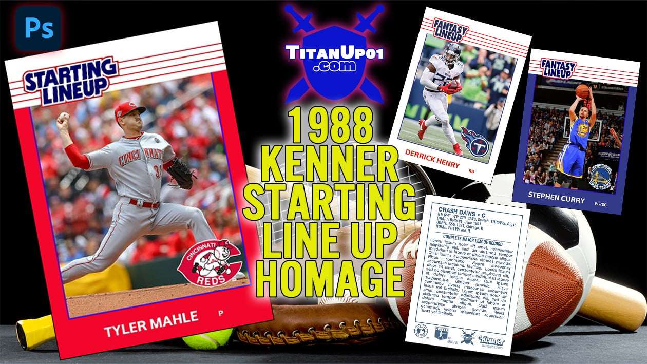 1988 Kenner Starting Lineup Homage Photoshop PSD Templates