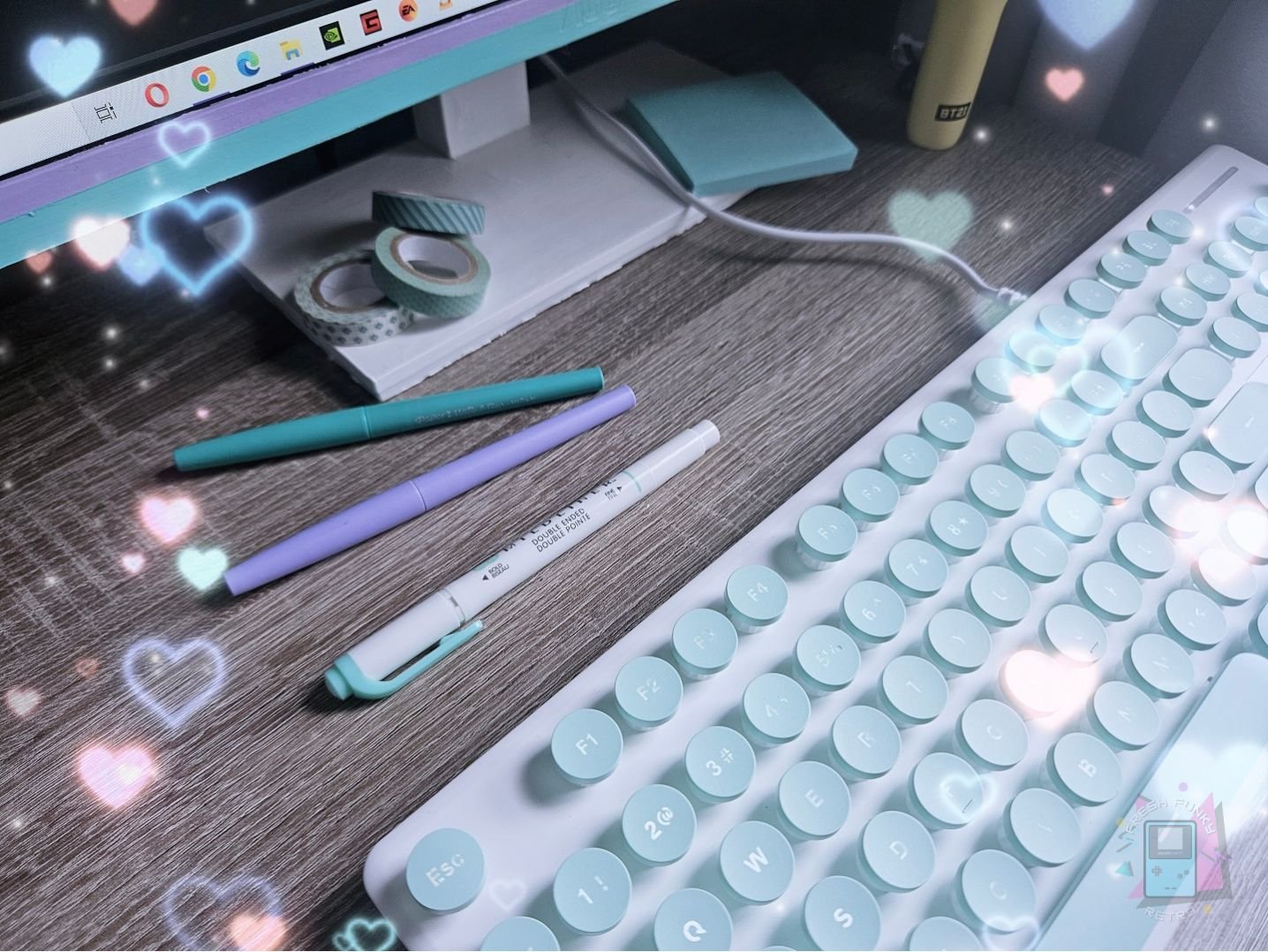 Cute Mint Green Aesthetic PC Keyboard