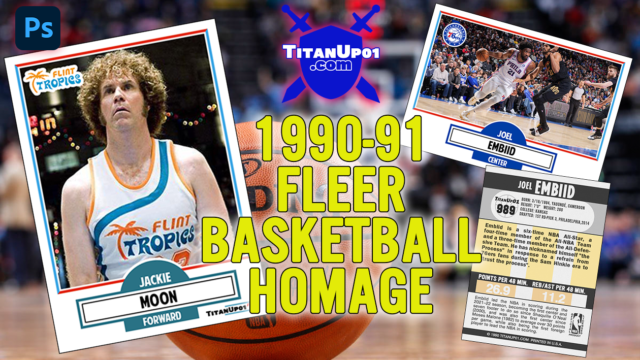 1990-91 Fleer Basketball Homage Photoshop PSD Templates