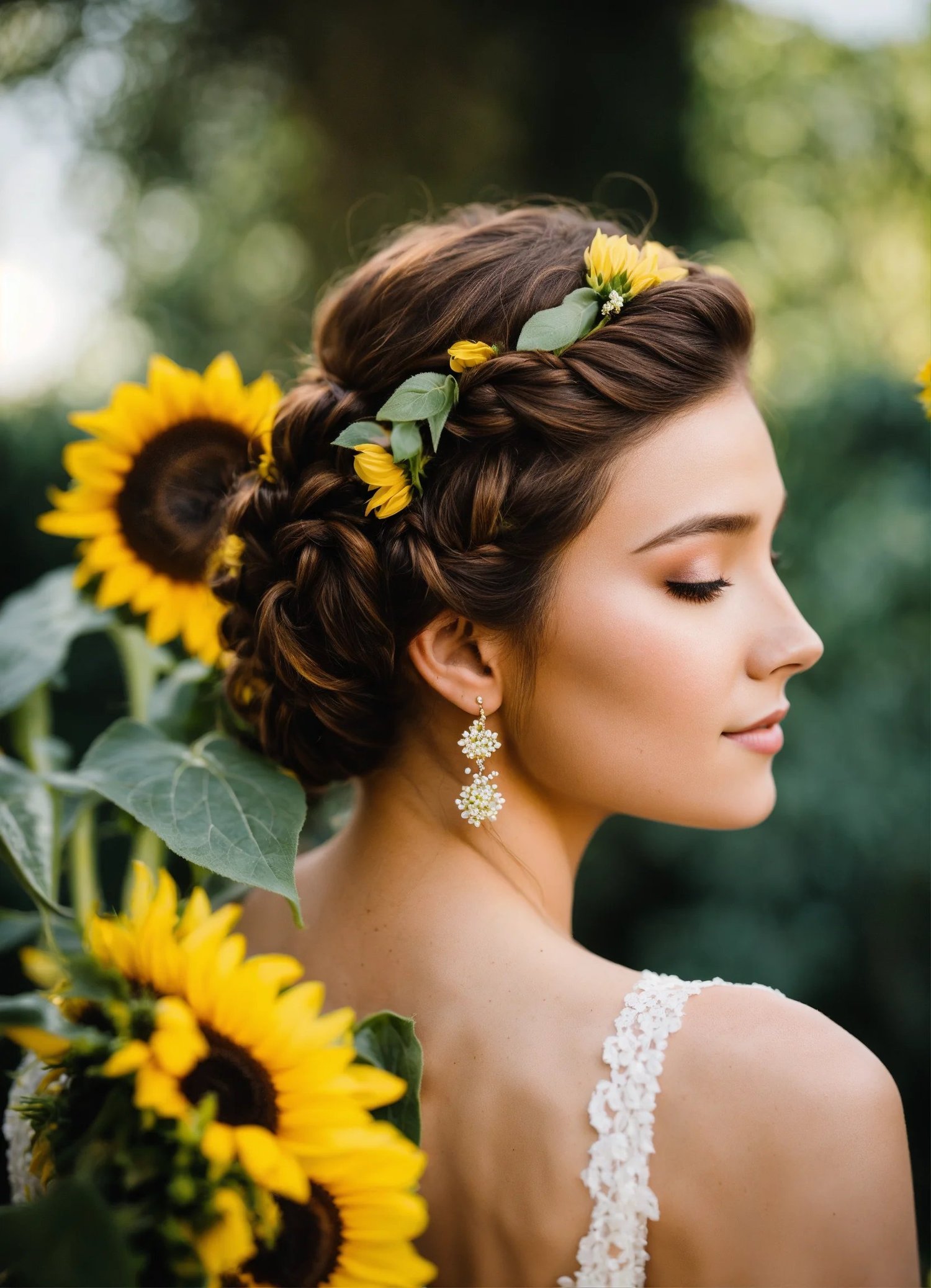 sunflower wedding hairstyles