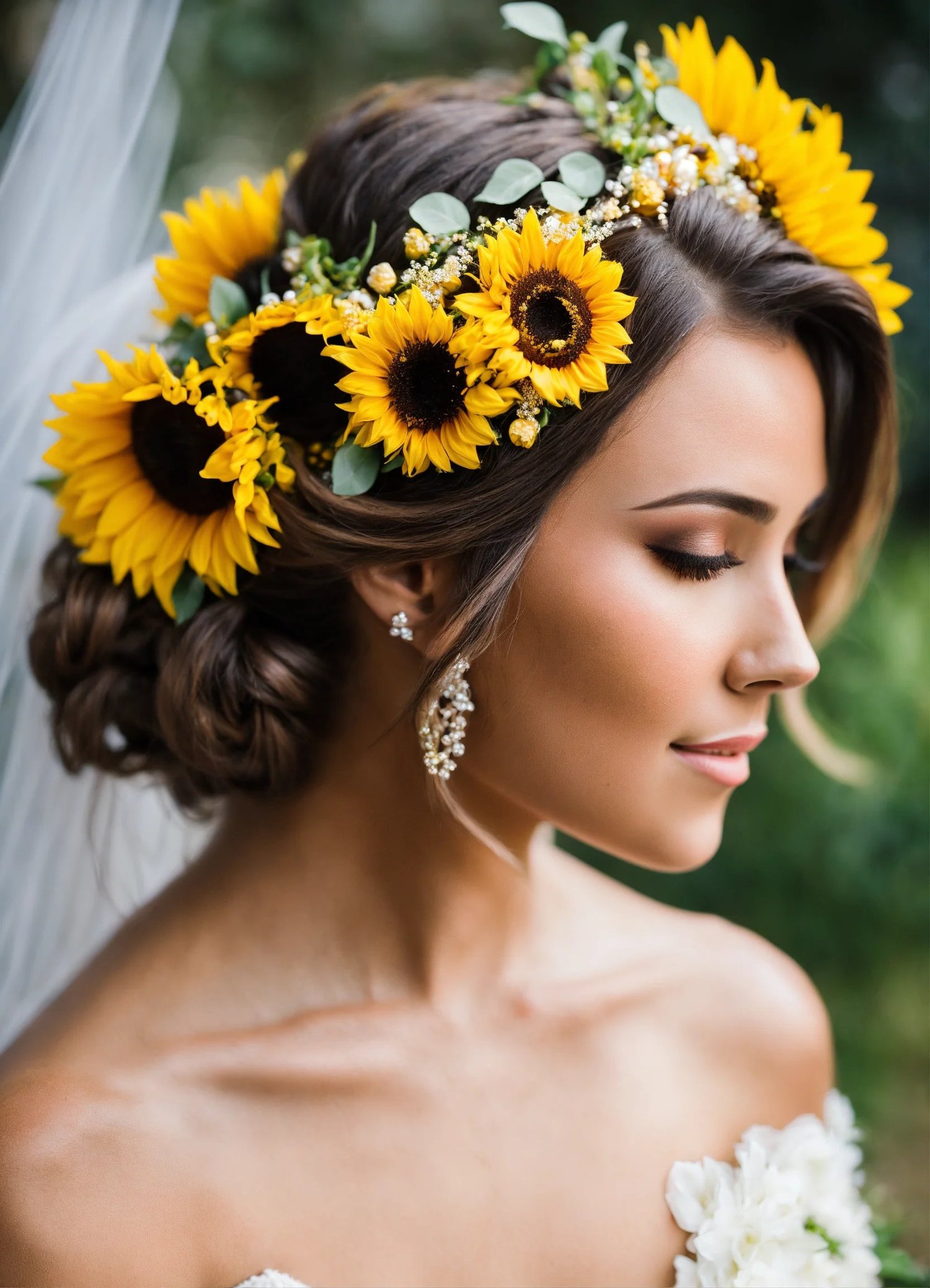 sunflower wedding hairstyles