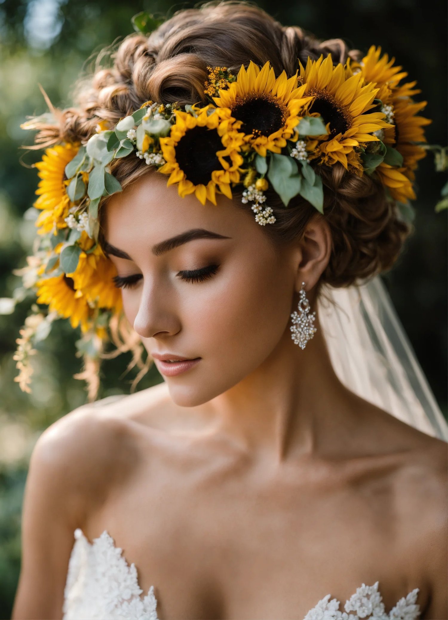 sunflower wedding hairstyles