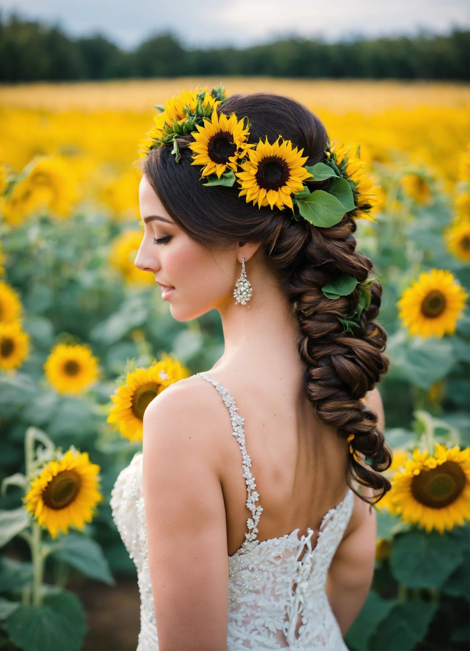 sunflower wedding hairstyles