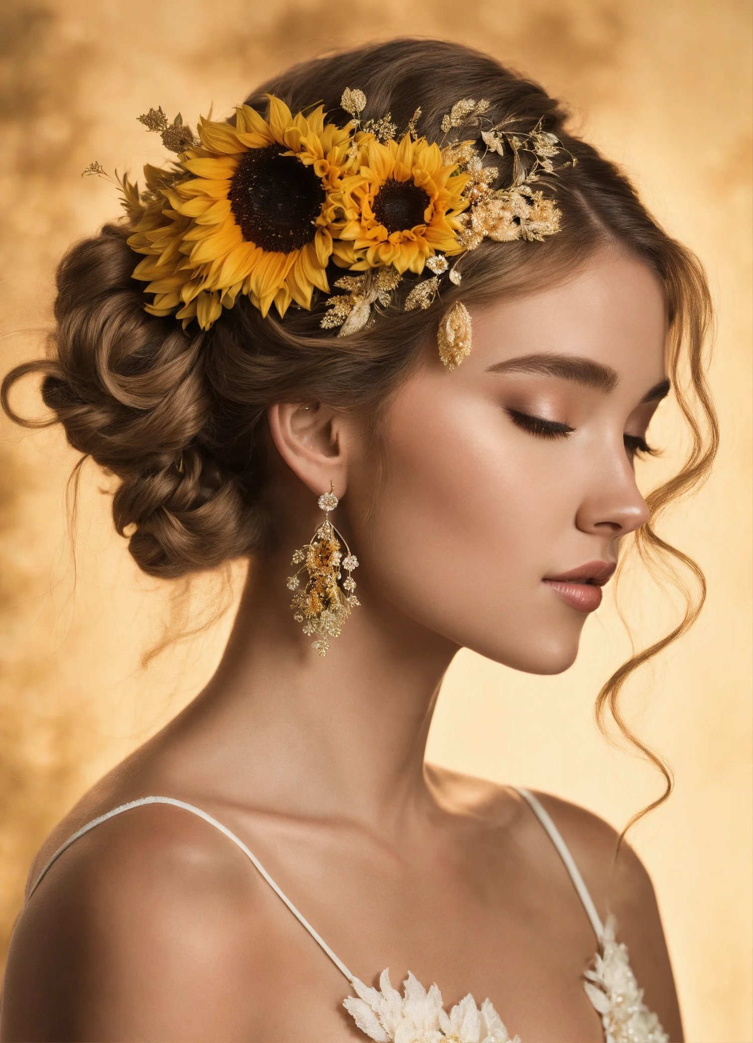sunflower wedding hairstyles