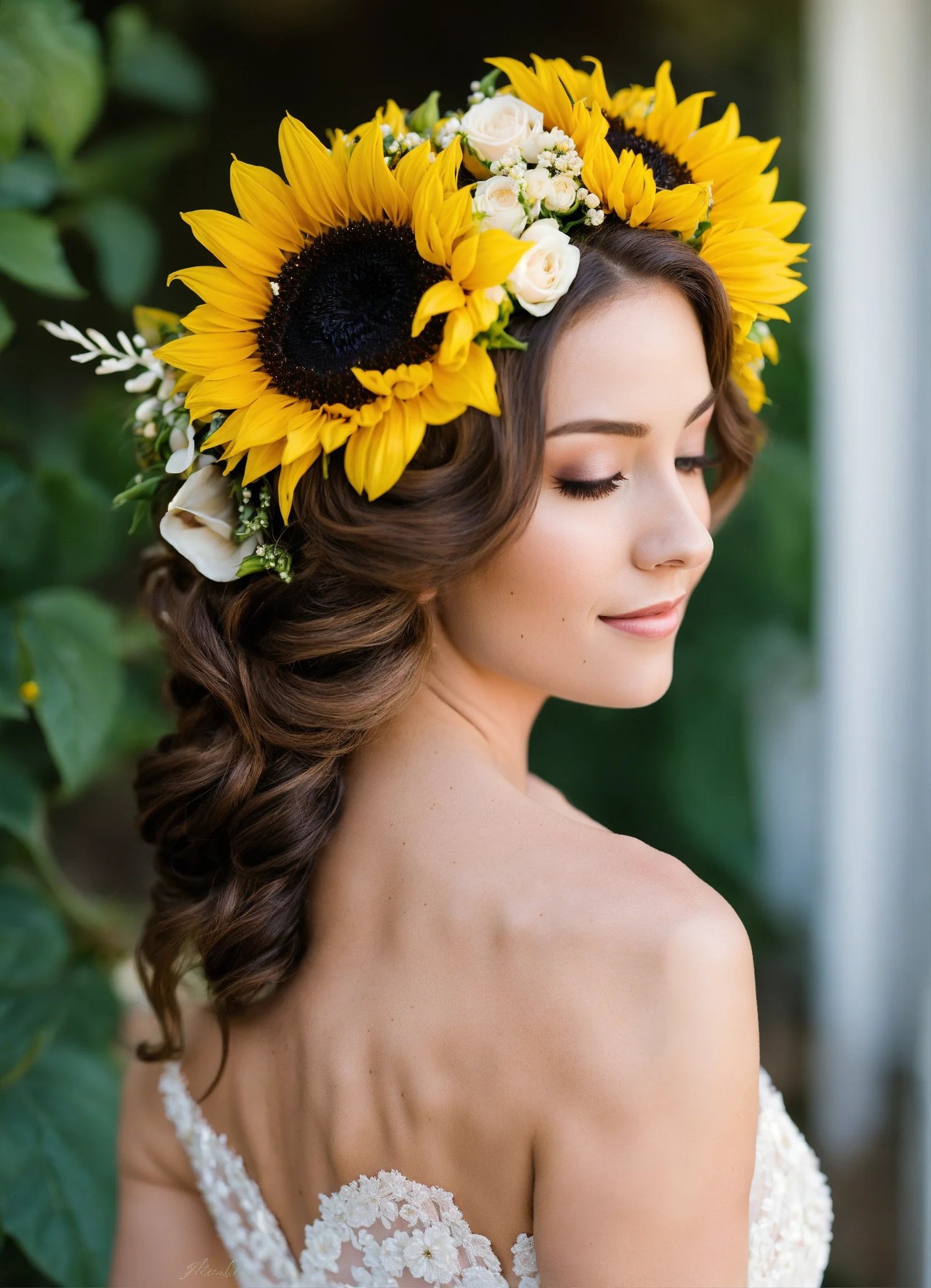 sunflower wedding hairstyles