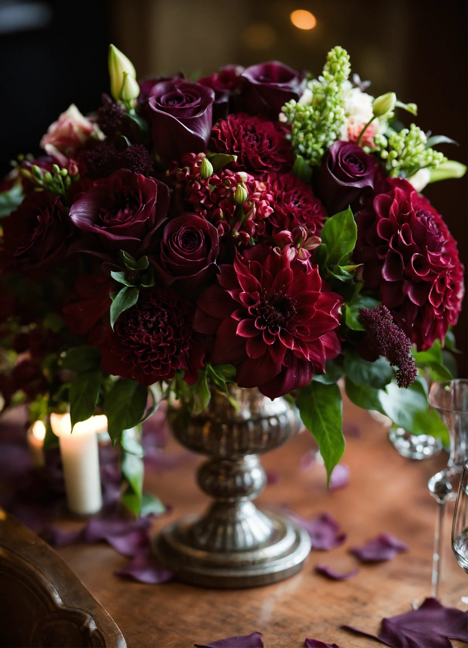 burgundy wedding flowers