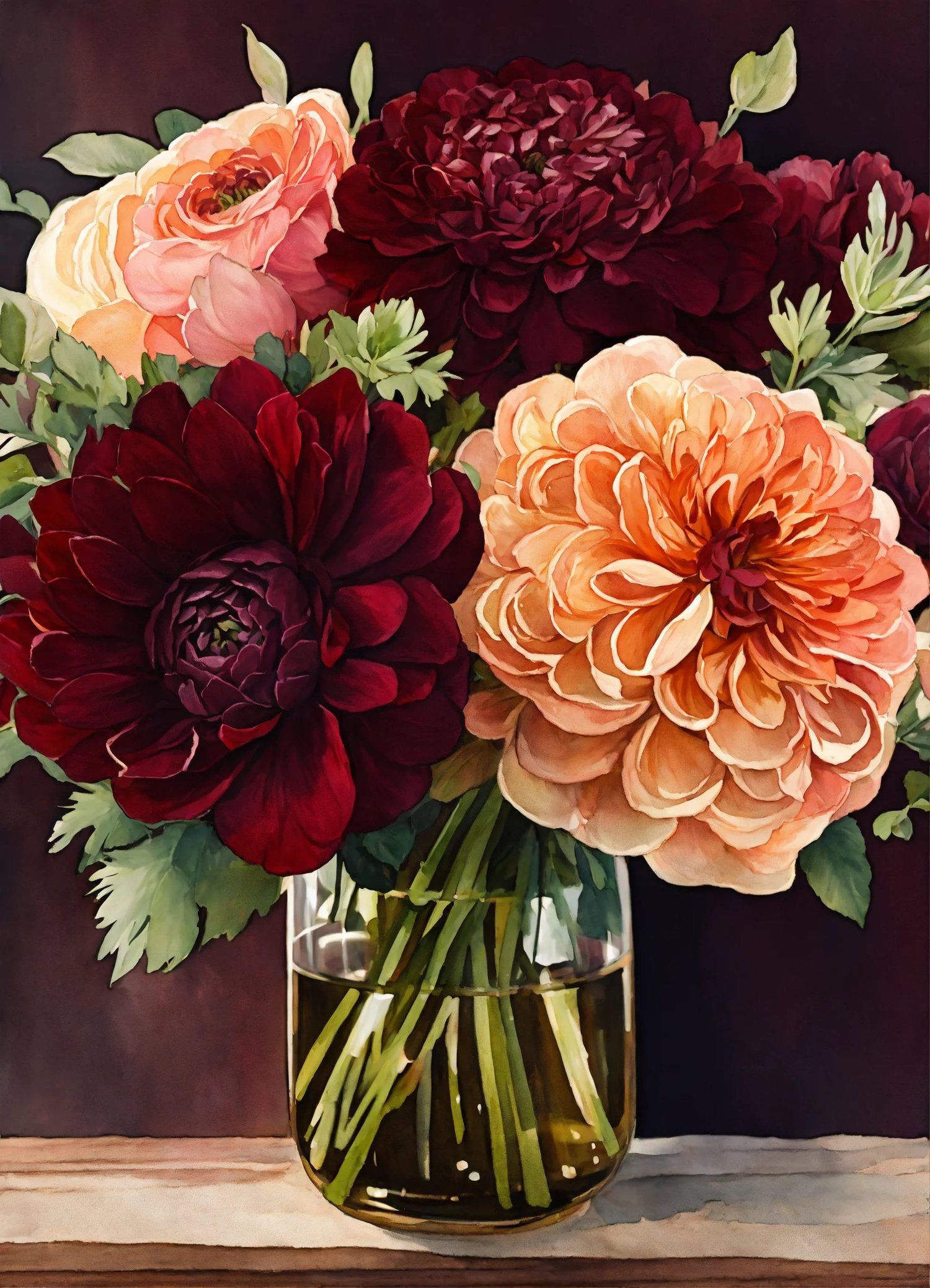 burgundy wedding flowers