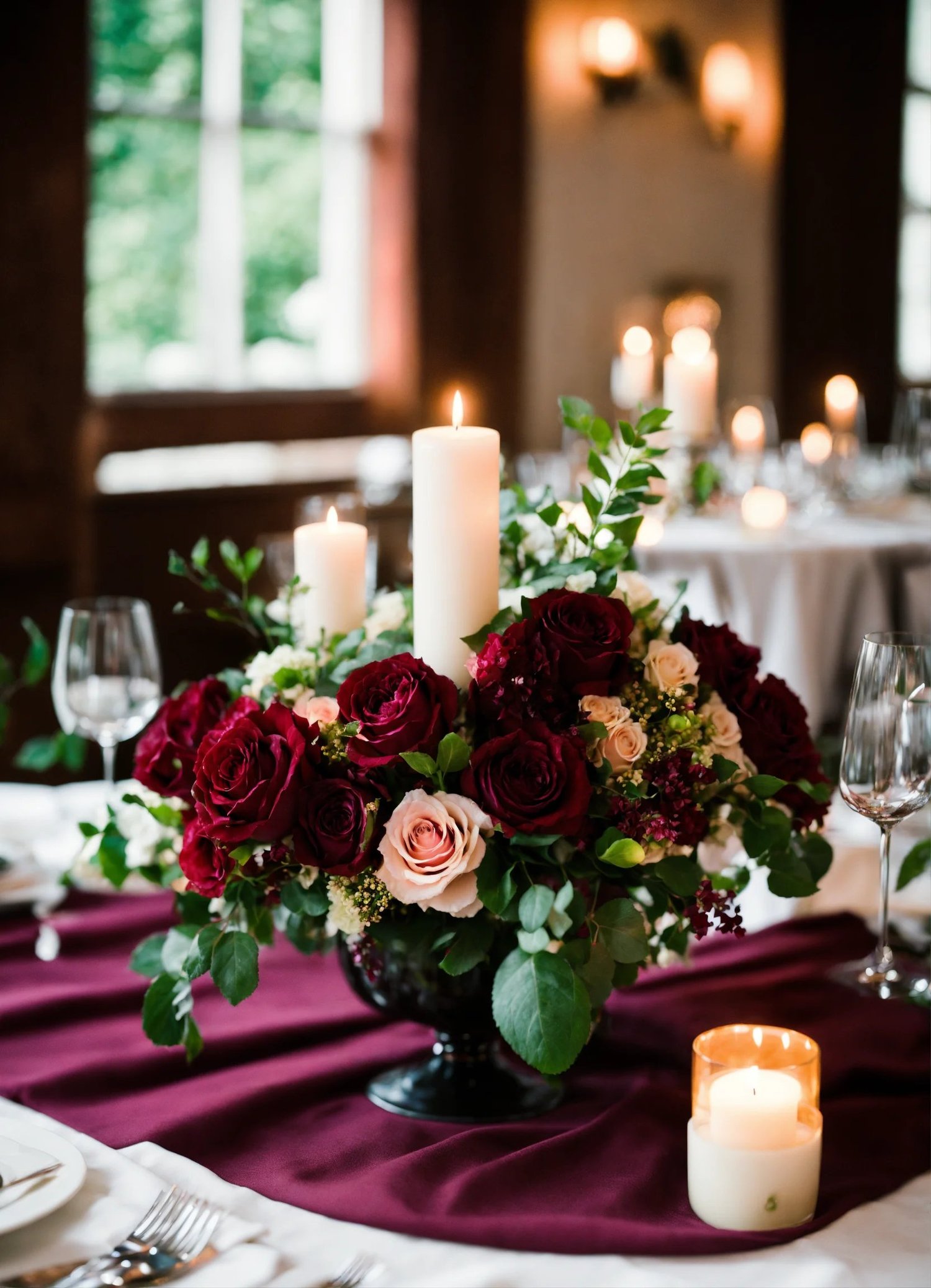 burgundy wedding flowers