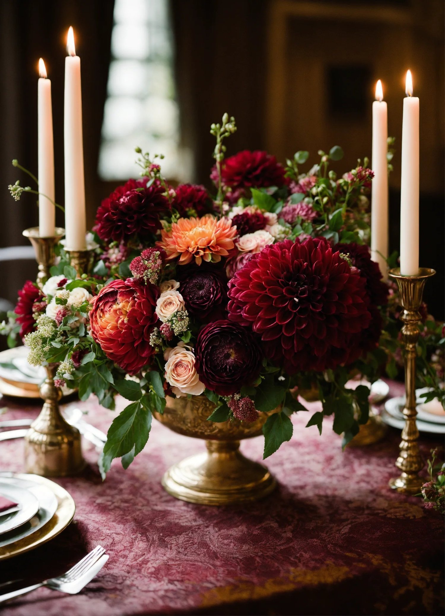 burgundy wedding flowers