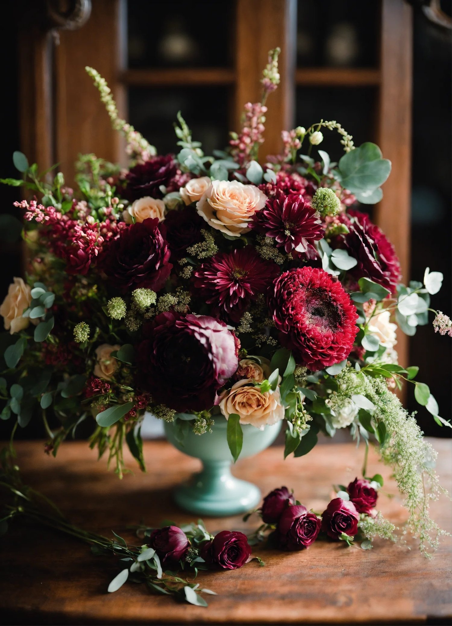 burgundy wedding flowers