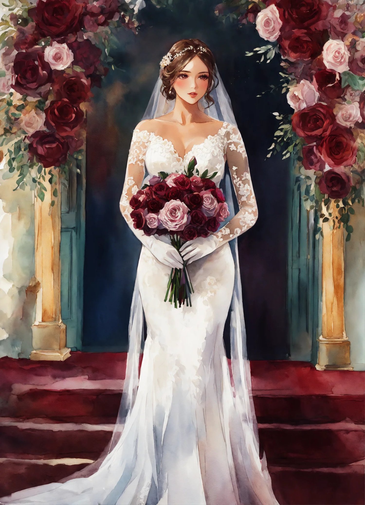 burgundy wedding bouquet