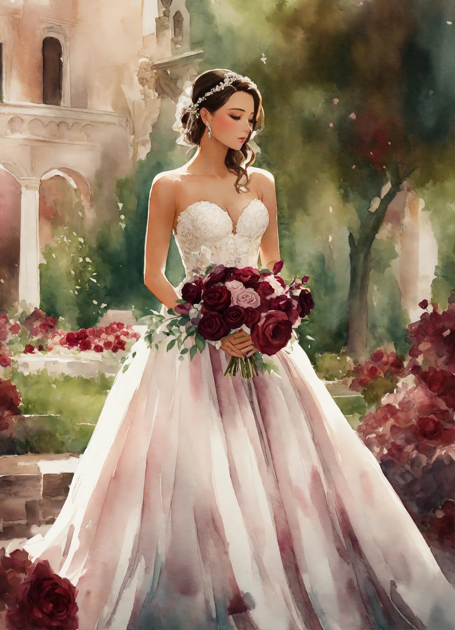 burgundy wedding bouquet