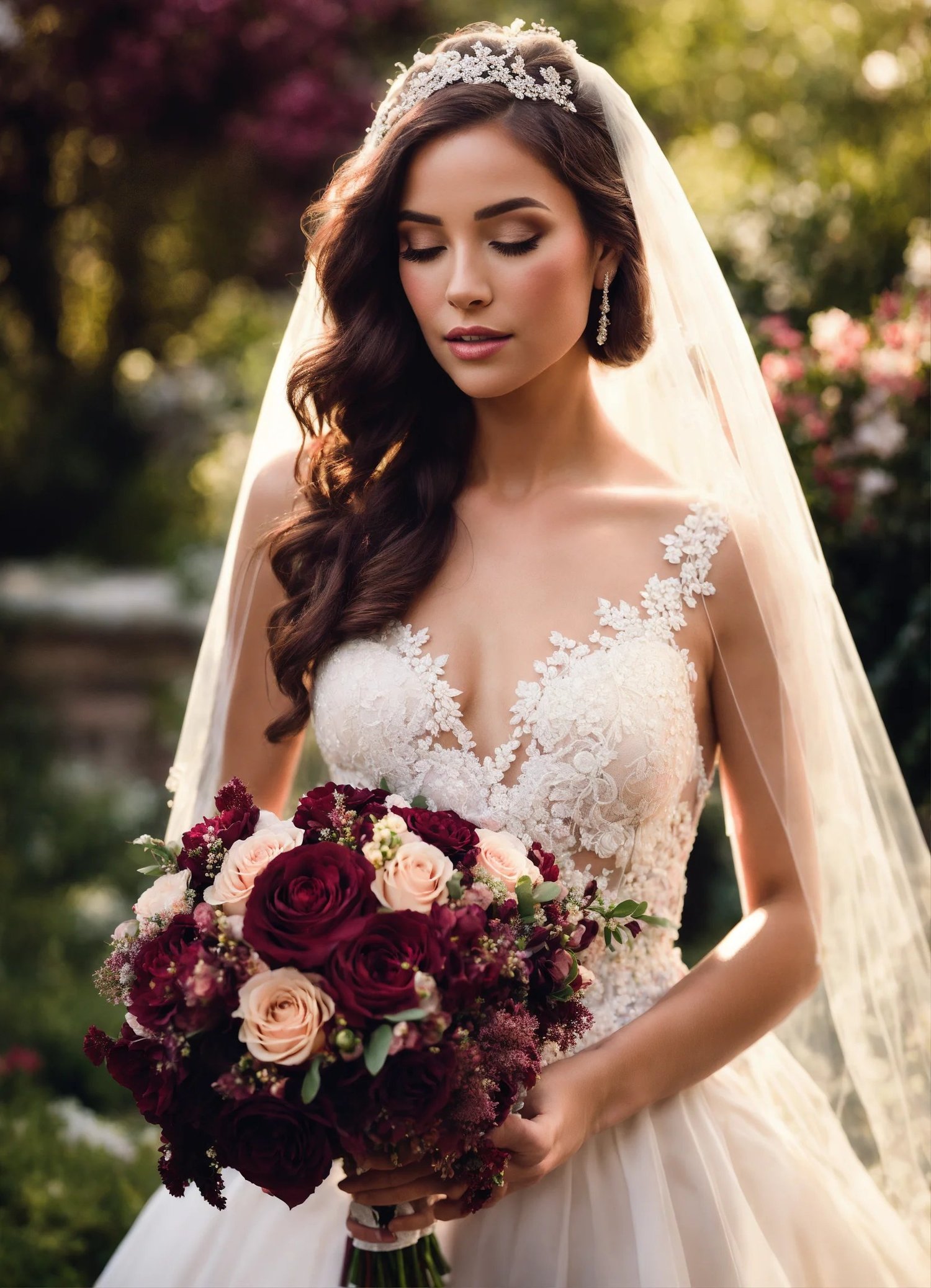 burgundy wedding bouquet