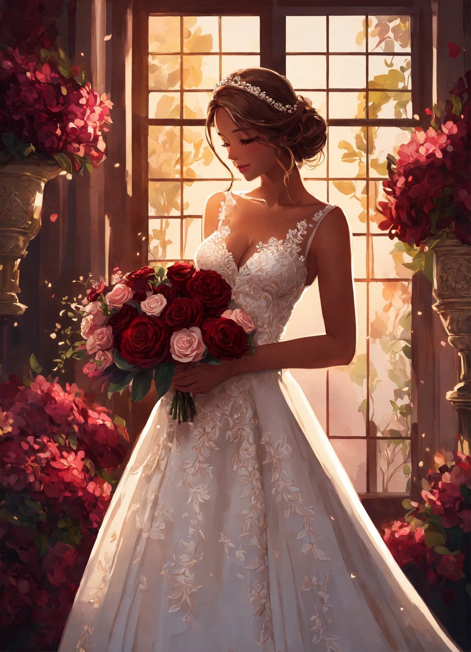 burgundy wedding bouquet
