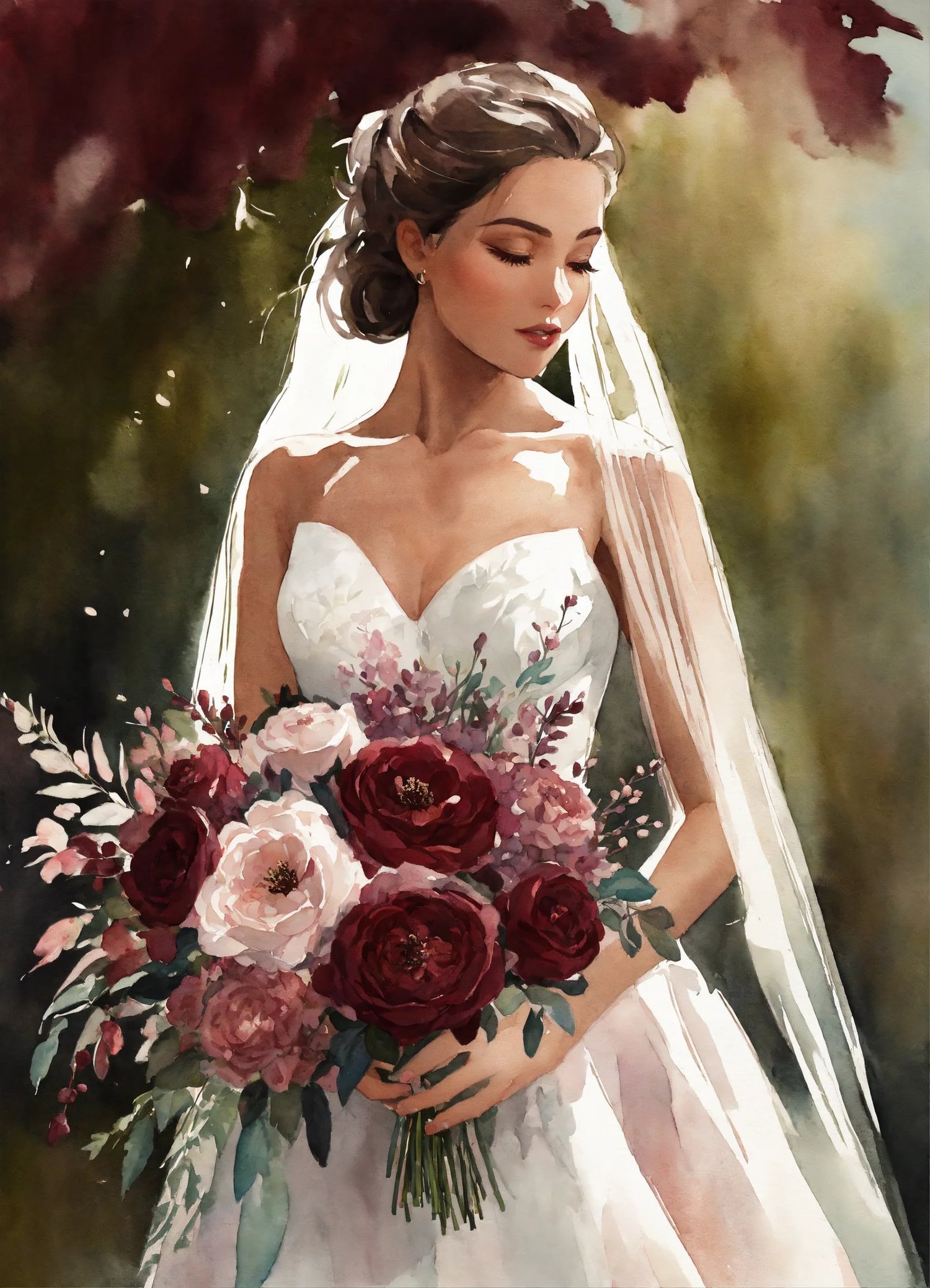 burgundy wedding bouquet