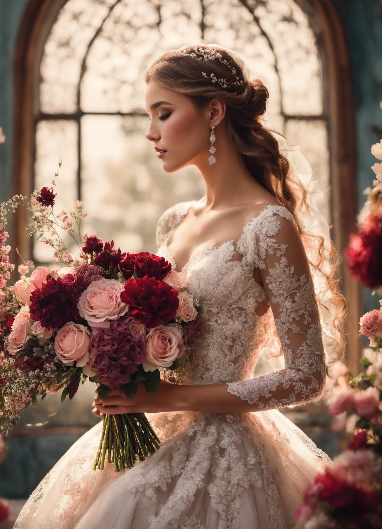 burgundy wedding bouquet
