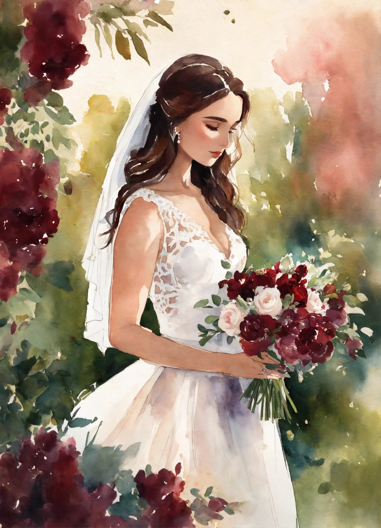 burgundy wedding bouquet