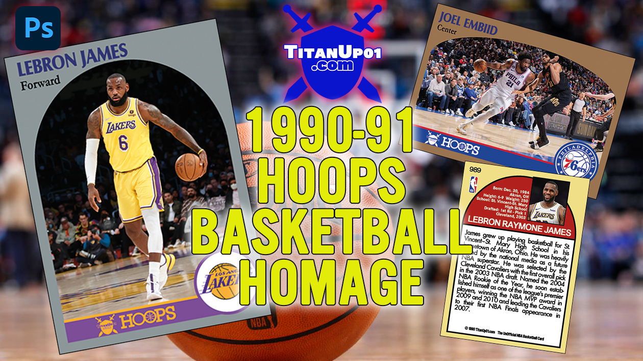 1990-91 Hoops Basketball Homage Photoshop PSD Templates