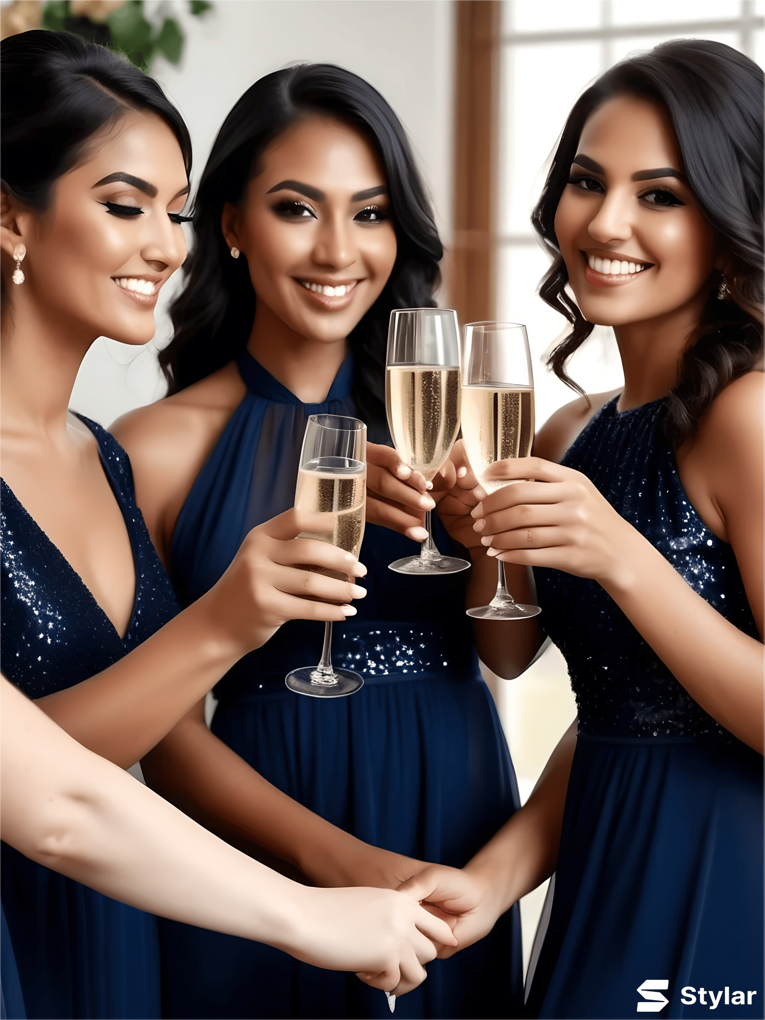 navy blue bridesmaids
