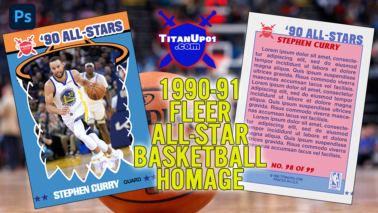 1990-91 Fleer All-Stars Basketball Homage Photoshop PSD Templates
