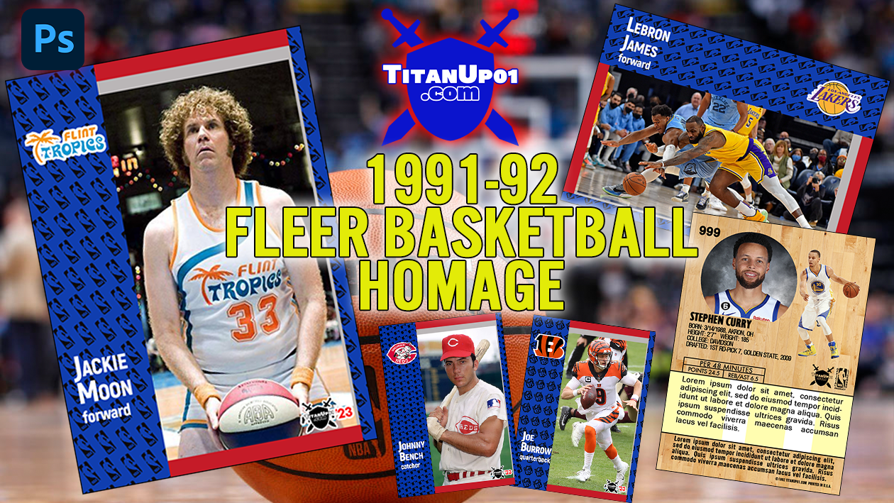 1991-92 Fleer Basketball Homage Photoshop PSD Templates
