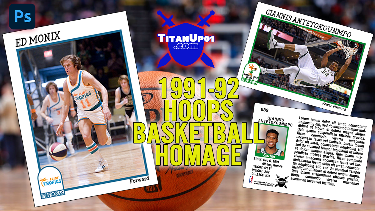 1991-92 Hoops Basketball Homage Photoshop PSD Templates