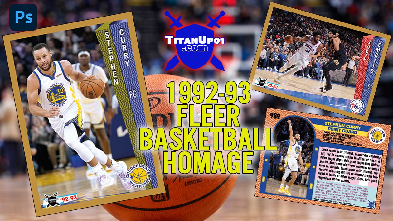 1992-93 Fleer Basketball Homage Photoshop PSD Templates