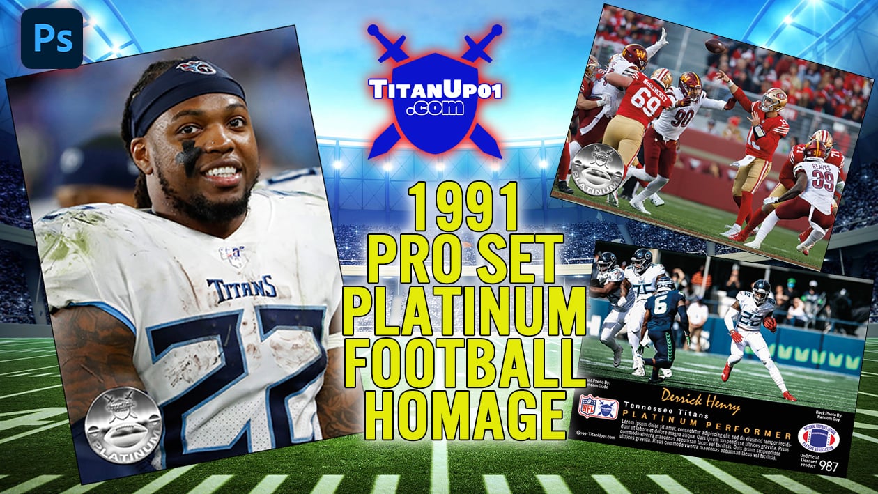 1991 Pro Set Platinum Football Homage Photoshop PSD Templates